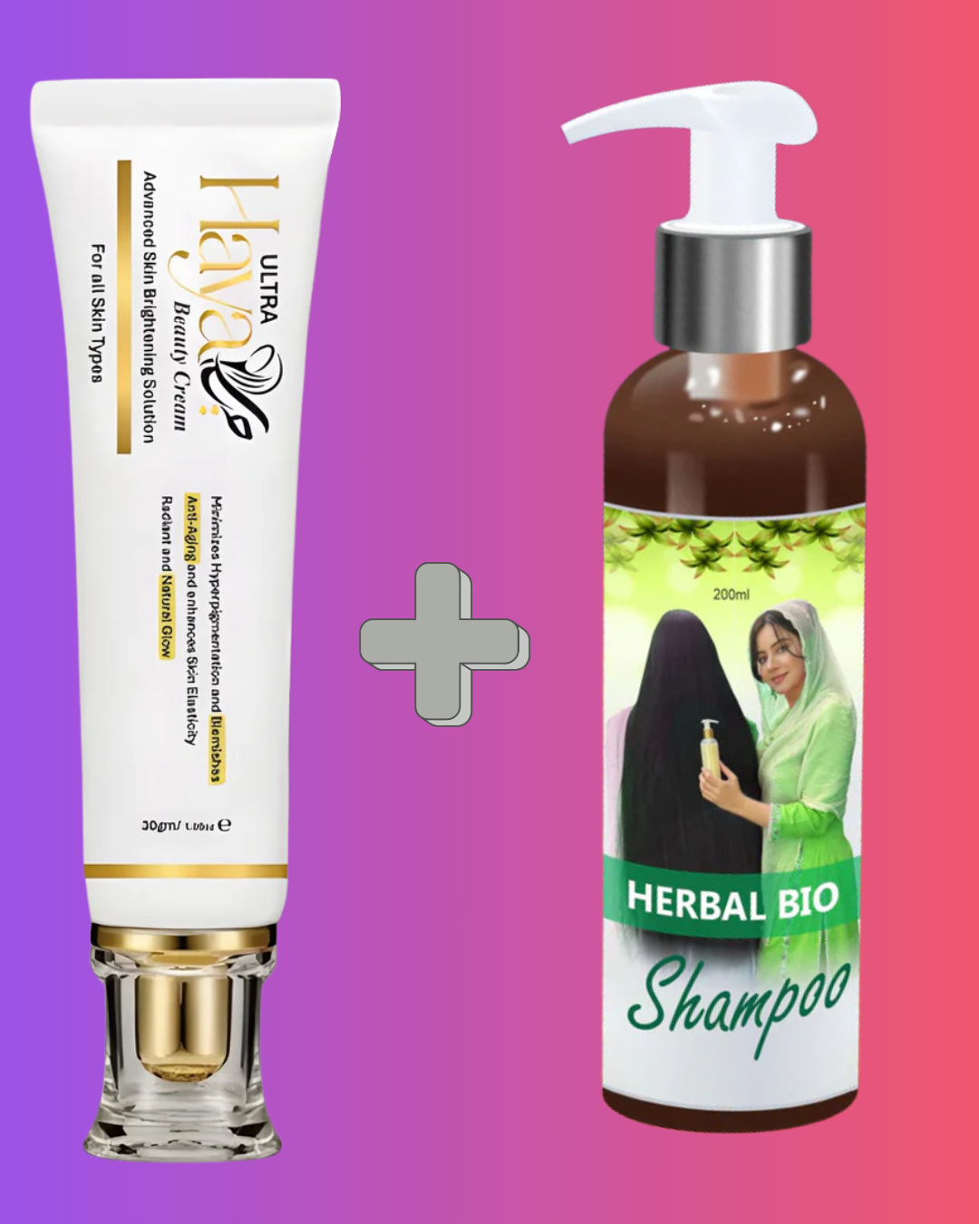 Head-to-Toe Glow Combo – Herbal Shampoo + Beauty Cream
